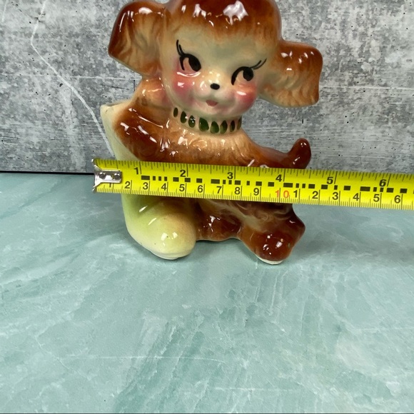 Puppy American Bisque Pottery Planter Green boot - Picture 8 of 8